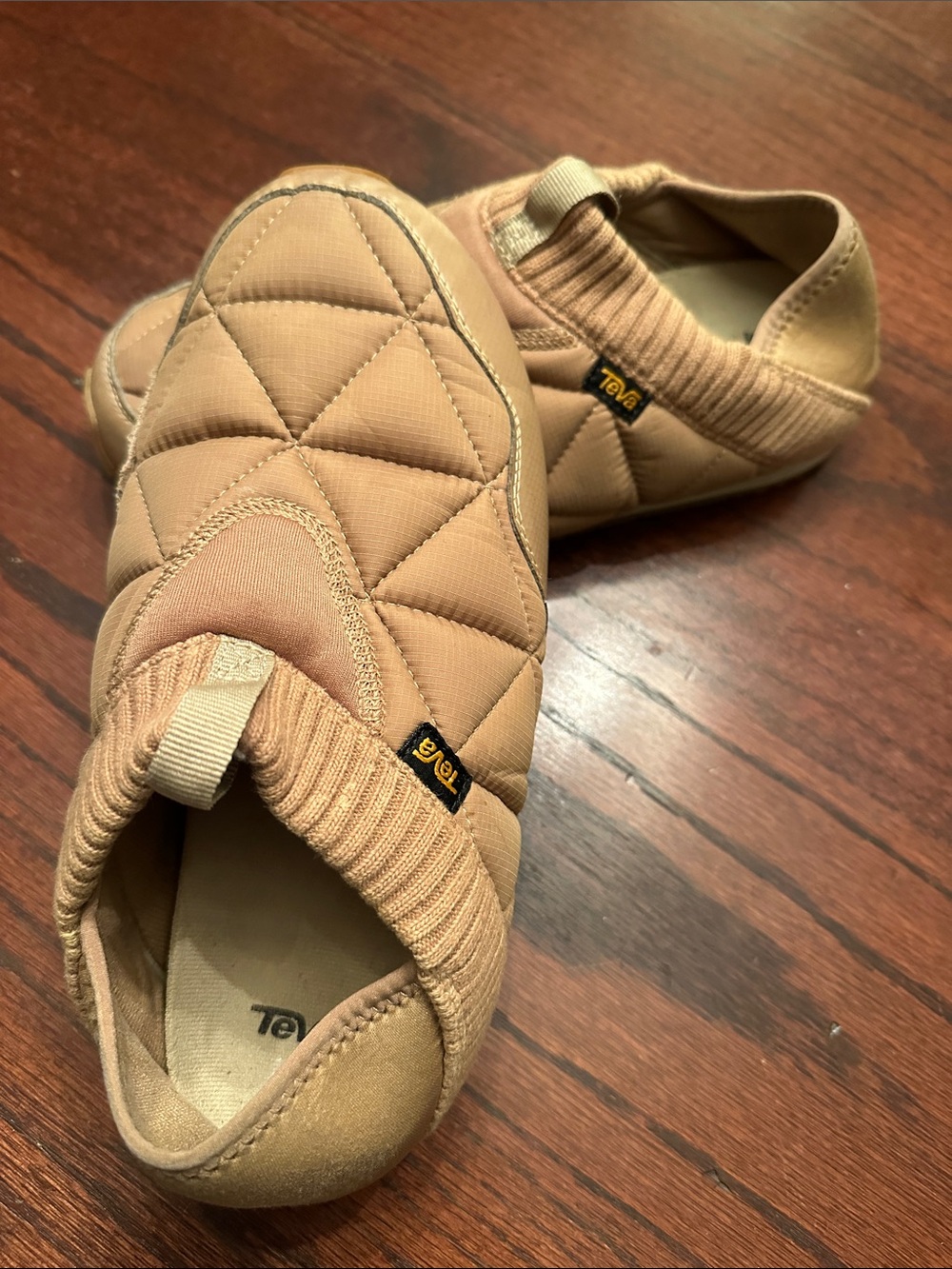 Teva Women’s Quilted Slip-Ons in Tan